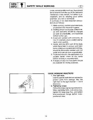 Yamaha Marine Outboards Factory Service / Repair/ Workshop Manual T9.9T F9.9T, Page 11