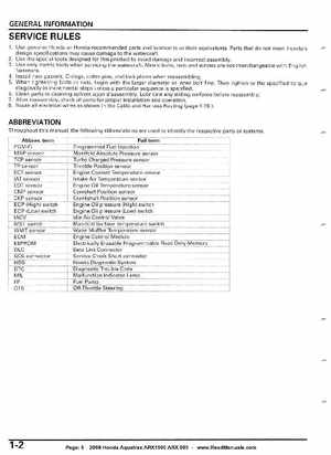 2008 Honda Aquatrax ARX1500T3/T3D factory service manual, Page 5
