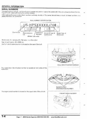 2008 Honda Aquatrax ARX1500T3/T3D factory service manual, Page 7
