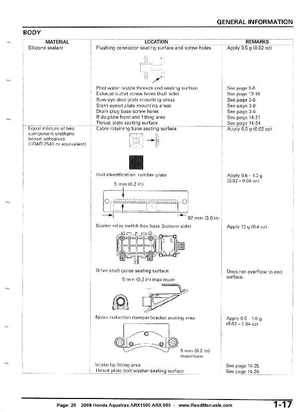 2008 Honda Aquatrax ARX1500T3/T3D factory service manual, Page 20