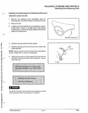 1999 Polaris SLH, SLTH, SLX, SLTX, PRO785 Factory Service Manual, Page 278