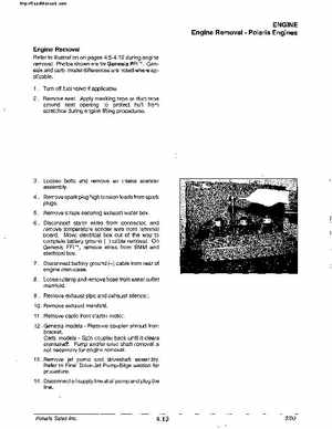 2000 Polaris Virage TX, SLX, Pro 1200, Genesis, Genesis FFI Personal Watercraft Service Manual, Page 124