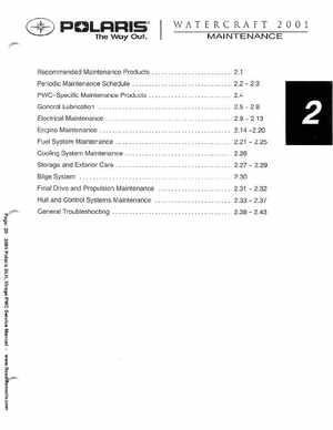 2001 Polaris SLH, Virage PWC Factory Service Manual, Page 20
