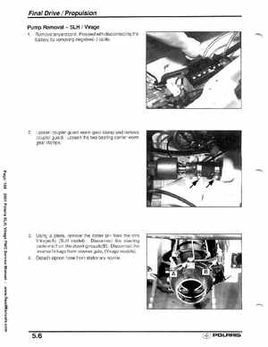 2001 Polaris SLH, Virage PWC Factory Service Manual, Page 168