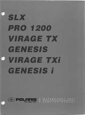 2001 Polaris SLX, PRO 1200, Virage TX, Genesis, Virage TXi, Genesis i Personal Watercraft Service Manual, Page 1