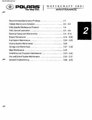 2001 Polaris SLX, PRO 1200, Virage TX, Genesis, Virage TXi, Genesis i Personal Watercraft Service Manual, Page 33