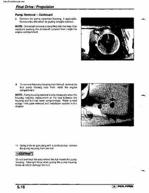 2001 Polaris SLX, PRO 1200, Virage TX, Genesis, Virage TXi, Genesis i Personal Watercraft Service Manual, Page 208