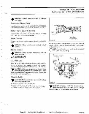 Bombardier SeaDoo 1990 factory shop manual, Page 84