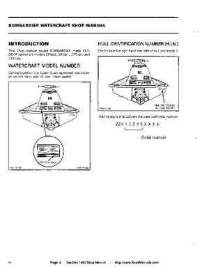 Bombardier SeaDoo 1992 factory shop manual, Page 6