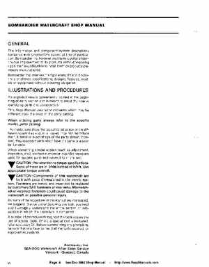 Bombardier SeaDoo 1992 factory shop manual, Page 8