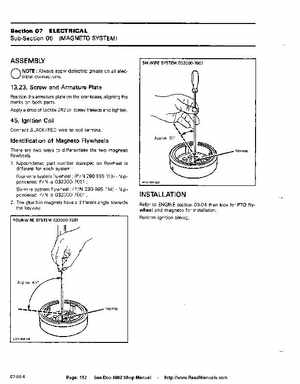 Bombardier SeaDoo 1992 factory shop manual, Page 152