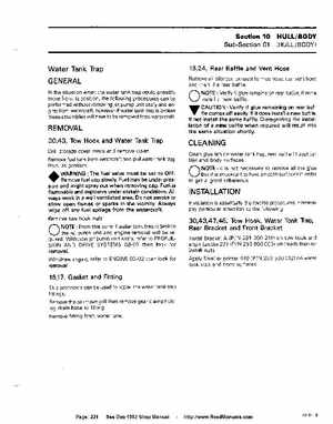 Bombardier SeaDoo 1992 factory shop manual, Page 221