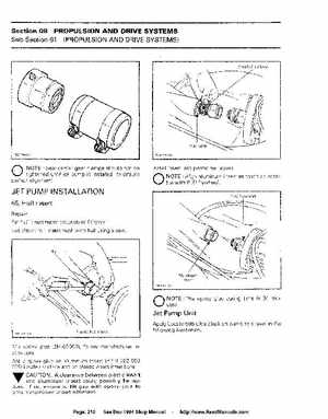 Bombardier SeaDoo 1994 factory shop manual, Page 210