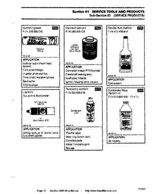 Bombardier SeaDoo 1995 factory shop manual, Page 21
