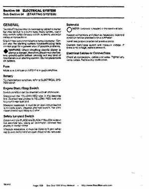 Bombardier SeaDoo 1995 factory shop manual, Page 139