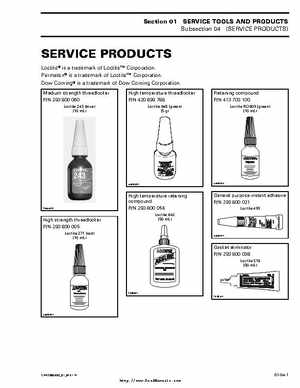 Bombardier SeaDoo 2000 factory shop manual volume 1, Page 33