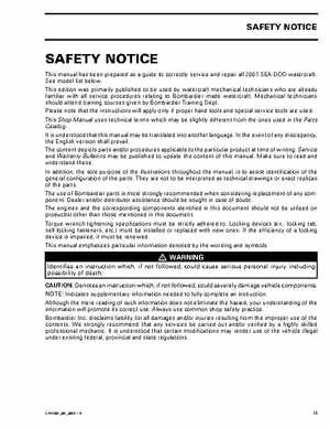 Bombardier SeaDoo 2001 factory shop manual, Page 5