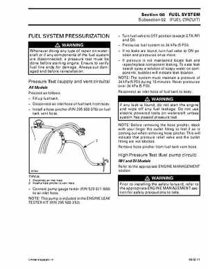 Bombardier SeaDoo 2001 factory shop manual, Page 306