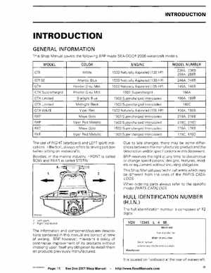 Bombardier SeaDoo 2007 factory shop manual, Page 11