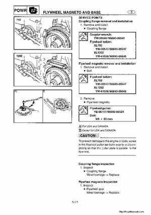 1998-2004 Yamaha WaveRunner XL700 XL760 XL1200 Factory Service Manual, Page 99