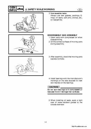 2001-2005 Yamaha WaveRunner GP800R Factory Service Manual, Page 13
