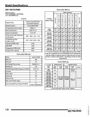 2007-2008 Polaris IQ Snowmobiles Service Manual, Page 9