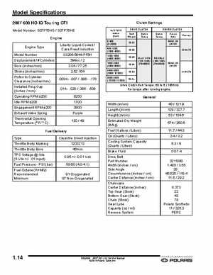 2007-2011 Polaris IQ Snowmobiles Service Manual, Page 14