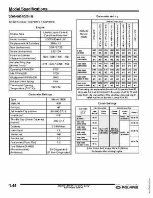 2007-2011 Polaris IQ Snowmobiles Service Manual, Page 44