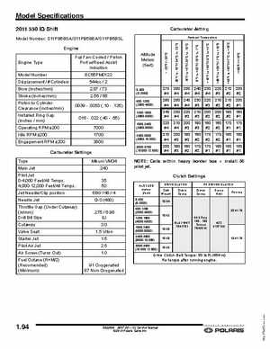 2007-2011 Polaris IQ Snowmobiles Service Manual, Page 94