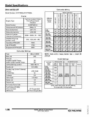 2007-2011 Polaris IQ Snowmobiles Service Manual, Page 98