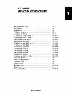 Polaris 2001 High-Performance Snowmobile Service Manual (PN 9916690), Page 5