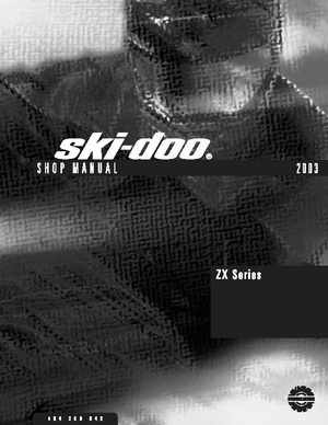 2003 Ski-Doo ZX Series Factory Shop Manual, Page 1